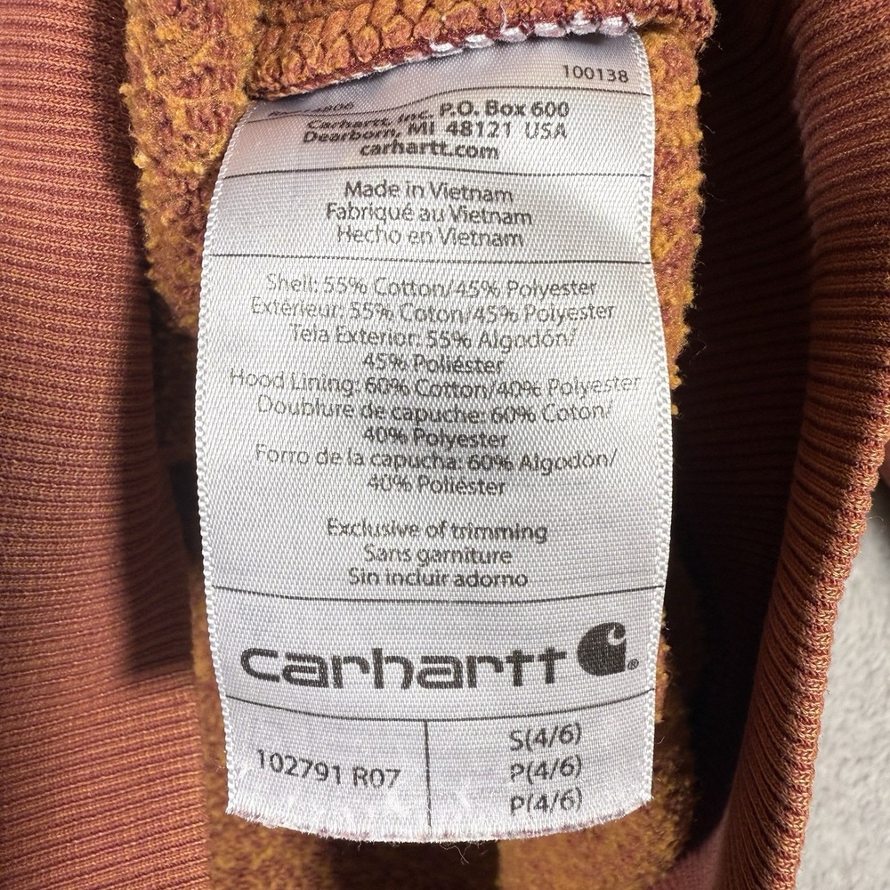 Carhartt Hoodie Women's Small Orange Outdoors Western Workwear Cowgirl Casual - Picture 6 of 11